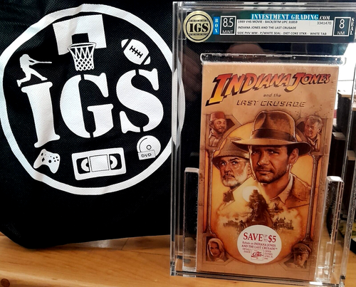INDIANA JONES & THE LAST CRUSADE 1989 ORIGINAL vhs new graded IGS 8.5 MINT/8 NM