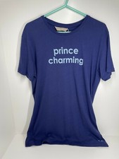 Men's Peter Alexander Prince Charming t-shirt blue sleepwear S Small cotton