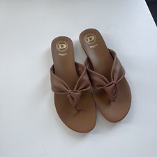 Image of Dune London Lexley Toe Post Sandal In Tan Size 6 Brand New