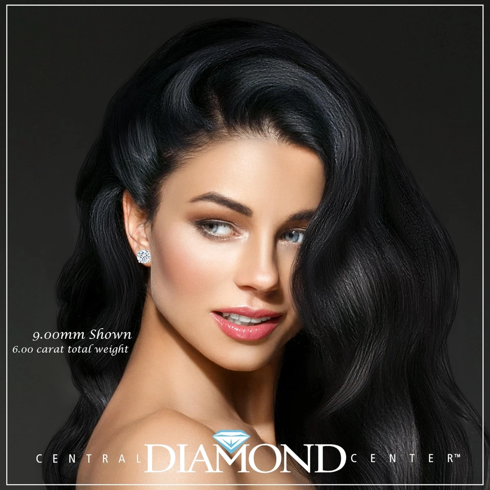 Brincos folheados a ouro rosa 925 prata esterlina 4 pinos com 6,00 quilates CZ - Imagem 4 de 4