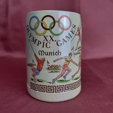 Bierkrug OLYMPISCHE SPIELE 1972 M&Uuml;NCHEN - 0,5 Liter Krug Sammelkrug mit Henkel