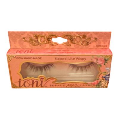 IONI 3D 100% HANDMADE FAUX MINK LASHES NEW IN BOX 686602 WISPY