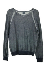 Tailor Vintage Mens Navy Reversible V Neck Sweater Knit Construction Cotton S
