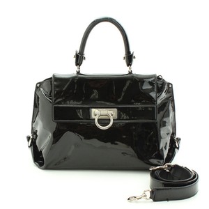 Authentic Salvatore Ferragamo Gancini 2way Handbag Black Grade B Image Is Loading Authentic Salvatore Ferragamo Gancini 2way Handbag Black Grade