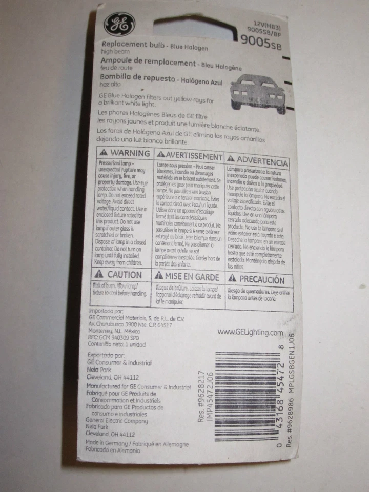 PAIR of NEW GE super blue headlight bulbs lamps (2) 9005 9005SB HB3 white light - Image 2 of 3
