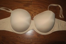 38B    PINK BRA VICTORIA'S SECRET    STRAPLESS MULTIWAY PUSH UP Lg. PADS BEIGE B
