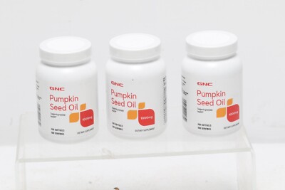 3 Pack of GNC Pumpkin Seed Oil 1000 MG 200 Softgels exp 02/28