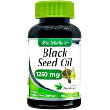 Black Seed Oil 1250mg Cold Pressed   Organic, Pure, High Absorption  90 Softgels