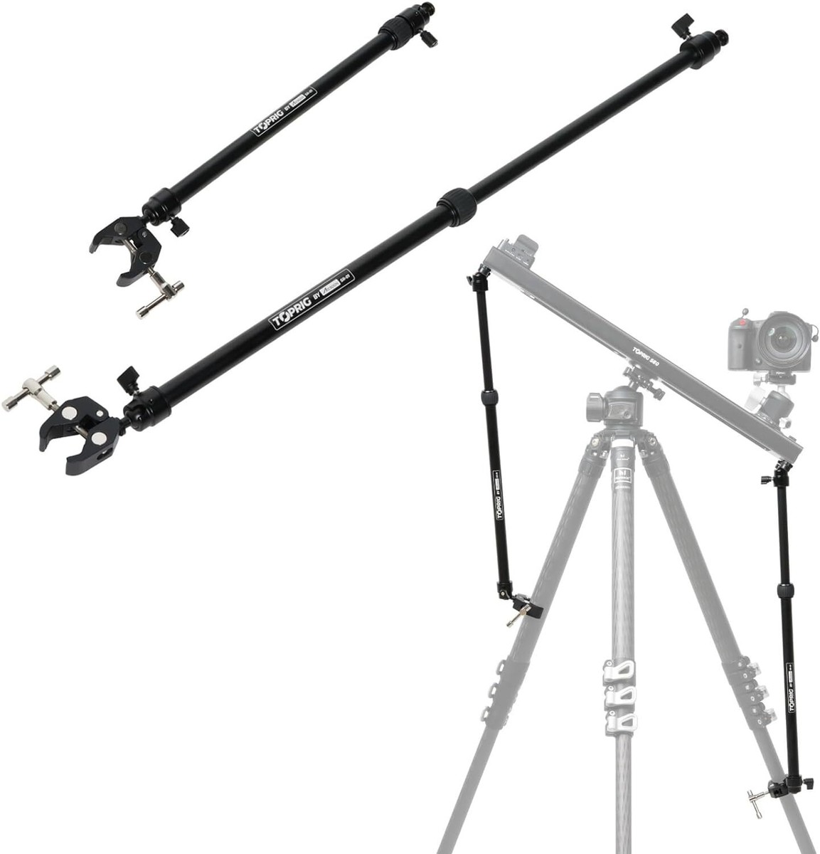 Accsoon Camera Slider Support Arm 2*Arm C-Clamp Ballhead Tripod