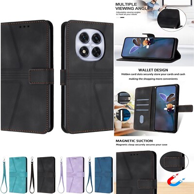 Strap Leather Wallet Phone Case For Xiaomi Redmi Note 14 Pro 13 12 11 14C A3 A4
