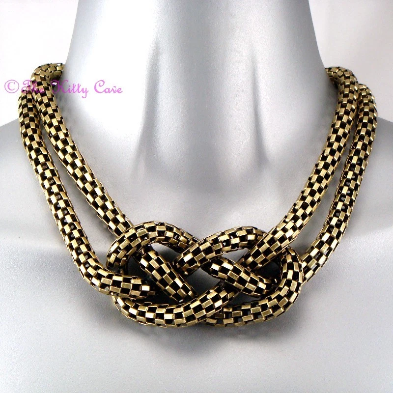 Debenhams Deco Burnt Gold Rustic Mesh Vintage Celtic Knot Collar
