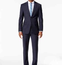 Calvin Klein Men's Solid Wool X Slim-Fit Jacket NAVY 40R NEW