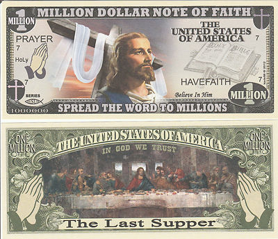 Jesus Christ Last Supper Million Dollar Bill Funny Money Novelty + FREE  SLEEVE | eBay