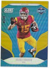 2022 Score #D18 Drake London NFL Draft Gold Zone Parallel /50