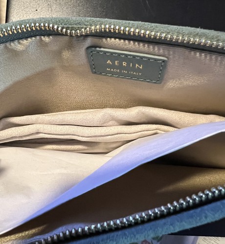 Aerin Womens Clutch Handbag Green Minimalist Bag Luxury Tote - Picture 5 of 8