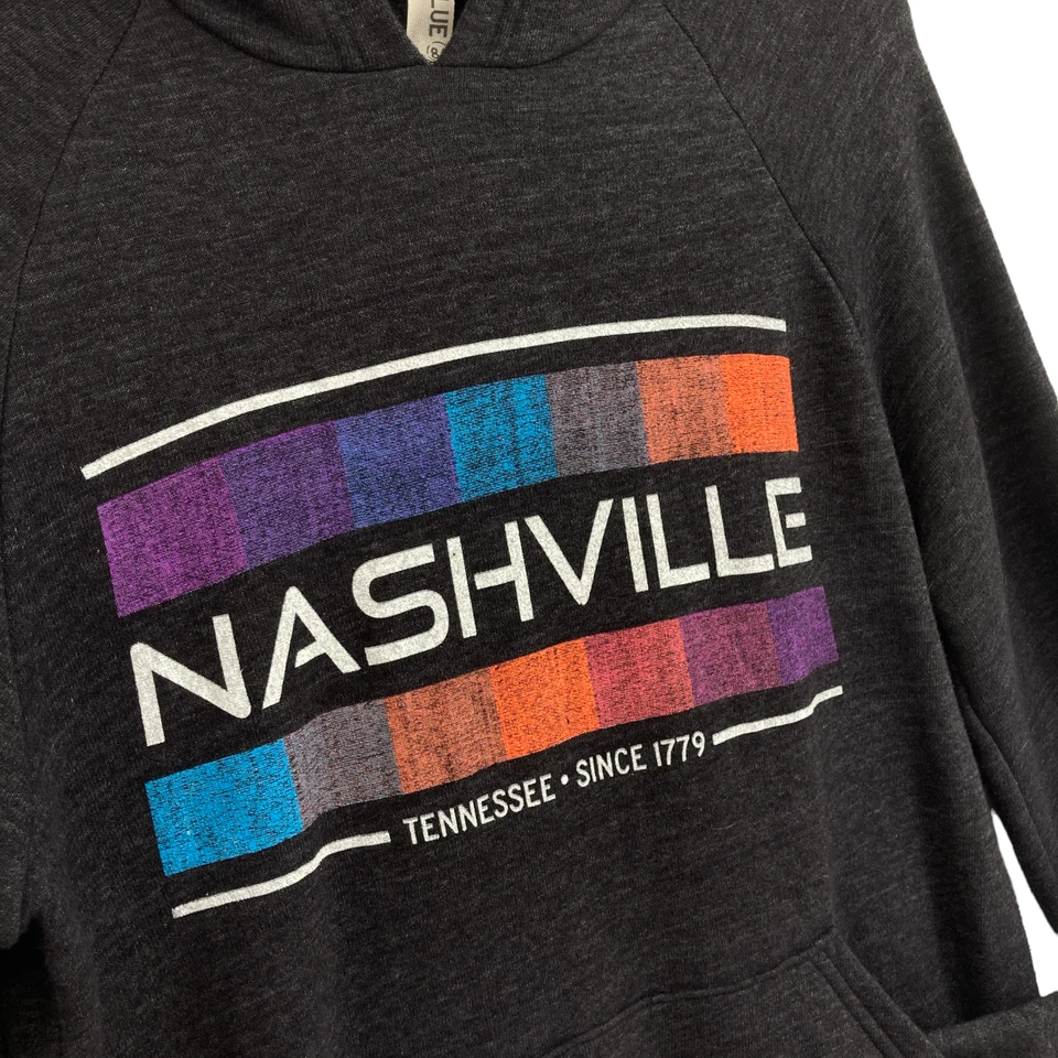 Nashville Sudadera con Capucha Mujer Pequeña Negra Tejida Manga Raglán Bolsillos Con Capucha Cordón Foto 4 de 4