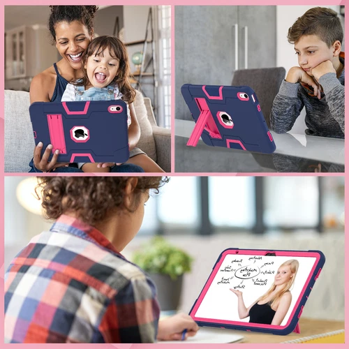 For iPad 9th 8th 7th Gen 10.2 Shockproof Heavy Duty Hard Rubber Cover Stand Case - Picture 36 of 122