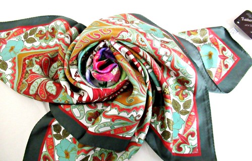 FATTORSETA by CAROLINA FATTORINI 100% SILK SQUARE SCARF 35x35 - MADE IN ITALY - Picture 9 of 24