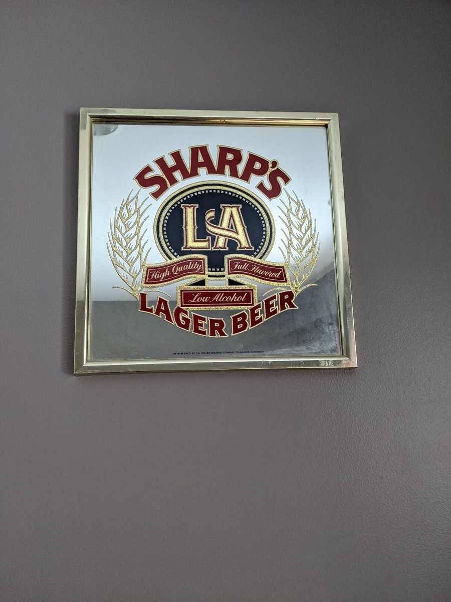 Vintage Miller Sharp's Lager Beer Mirror 16