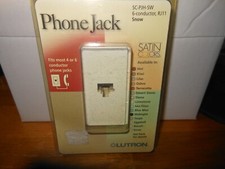 New Lutron 6-Conductor RJ11 Phone Jack Model SC-PJH-SW In Snow White