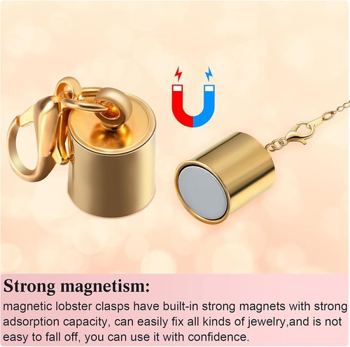8 Pieces Magnetic Jewelry Clasps for Necklace Closures Screw Gold, Silver - Picture 3 of 7
