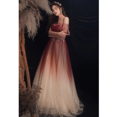 red ombre bridesmaid dresses Flame Petal Cascade Gown M main image 1