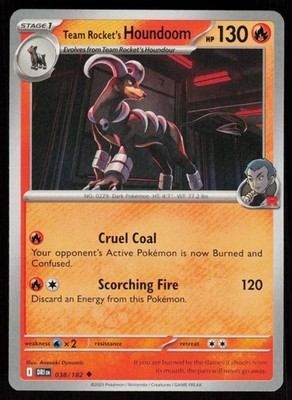 Team Rocket's Houndoom 038/182 Uncommon Destined Rivals Pokemon Near Mint
