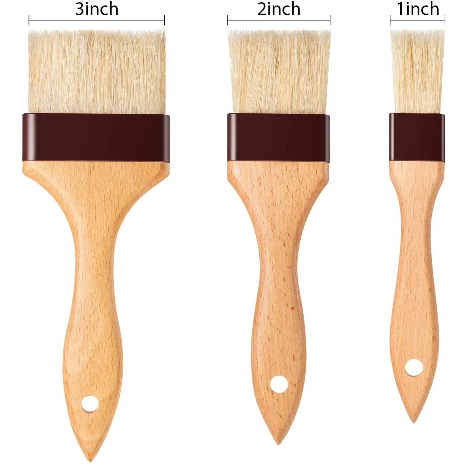 Natural Bristle Pastry Brush Set, Beech Wood Handle, 4 Pcs
Opens in a new window or tab