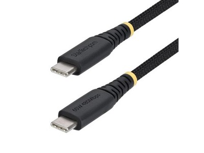 StarTech.com 1ft (30cm) USB-C Charging Cable, 60W (3A) PD, Dual-Layer Braided