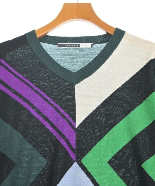 SPORTMAX CODE Sweaters Dark greenxBlackxLight blu… - image 4