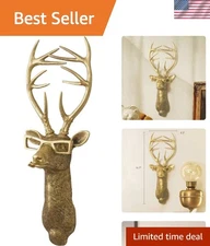 Unique Faux Deer Head Mount - Rustic Resin Wall Art for Home Aesthetics