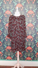Anna Sui Black Star Lightning Bolt Print Silk Chiffon Deep V-Back Mini Dress 8