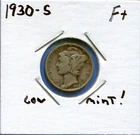 W@W 1930-s Mercury Dime !!!! ( Nice Coin !!!!)  F+ !!!!!