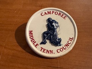 BSA 1950’s Middle Tennessee Council Camporee 3 D Neckerchief Slide H. Kraft