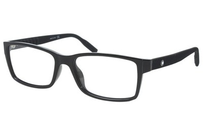 Mont Blanc Established MB0066O 001 Eyeglasses Frame Men's Black Rubber 56mm