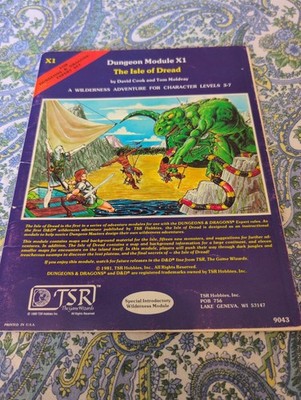 AD&D Advanced Dungeons & Dragons Module X1 The Isle of Dread 9043 1981 TSR