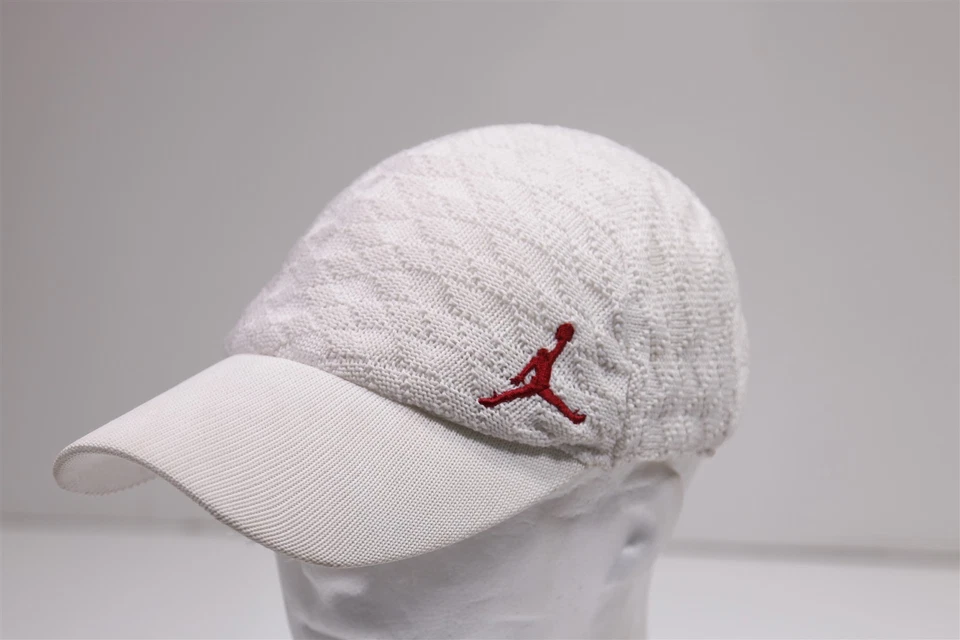 Gorra Air Jordan Vintage Blanca Tejida Flex Ajustada Nike Spellout M/L Mediana Grande Foto 2 de 4