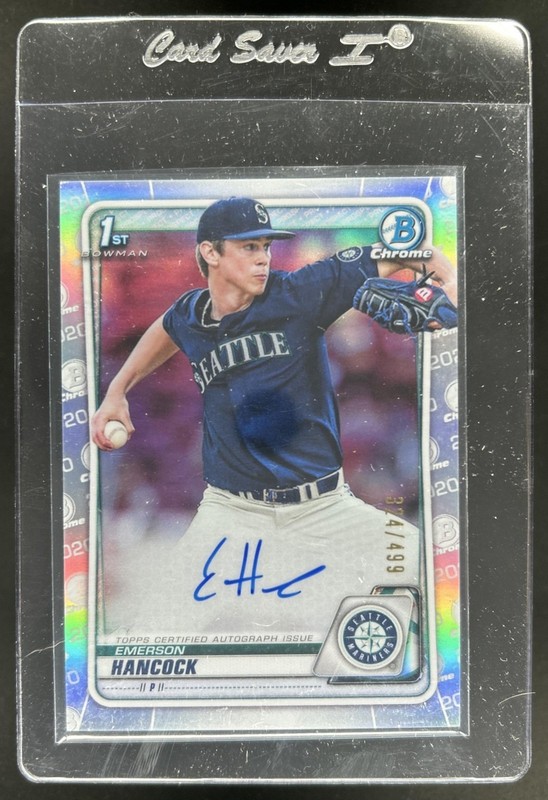 2020 Bowman Draft Emerson Hancock Chrome Auto 1st Refractor #/499 Mariners