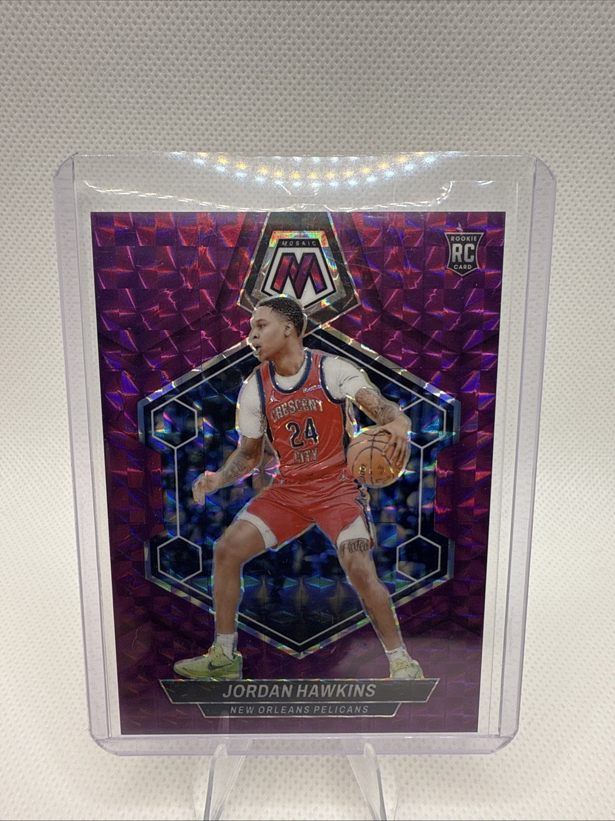 2023-24 Panini Mosaic - Rookies Jordan Hawkins #243 Purple Mosaic Prizm /99 (RC)