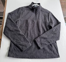 Lands' End quarter zip fleece size M Charcoal Gray Classic Outdoor Hiking New
