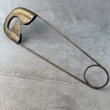 Vtg Antique Giant Safety Pin Nursery Baby Wall Decor Metal Industrial 26x8 W135