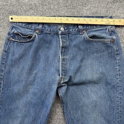 Vintage Levis 501 0115 Jeans Mens 38x34 (36x32) Blue Button Fly