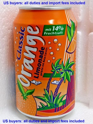 2001 Empty Soda Can Classic Orange Limonade 330 ml. Austria Top Open Collectible