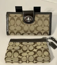 Vintage Coach Wristlets Wallets 2 Brown Tan Colors 