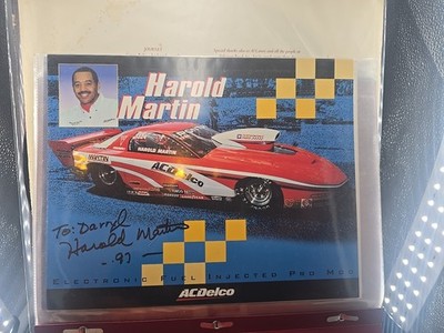 1991 VRHTF NHRA Photo ''Signed by Harold Martin Fuel Injected Pro Mod'' 8.5'' x 11''