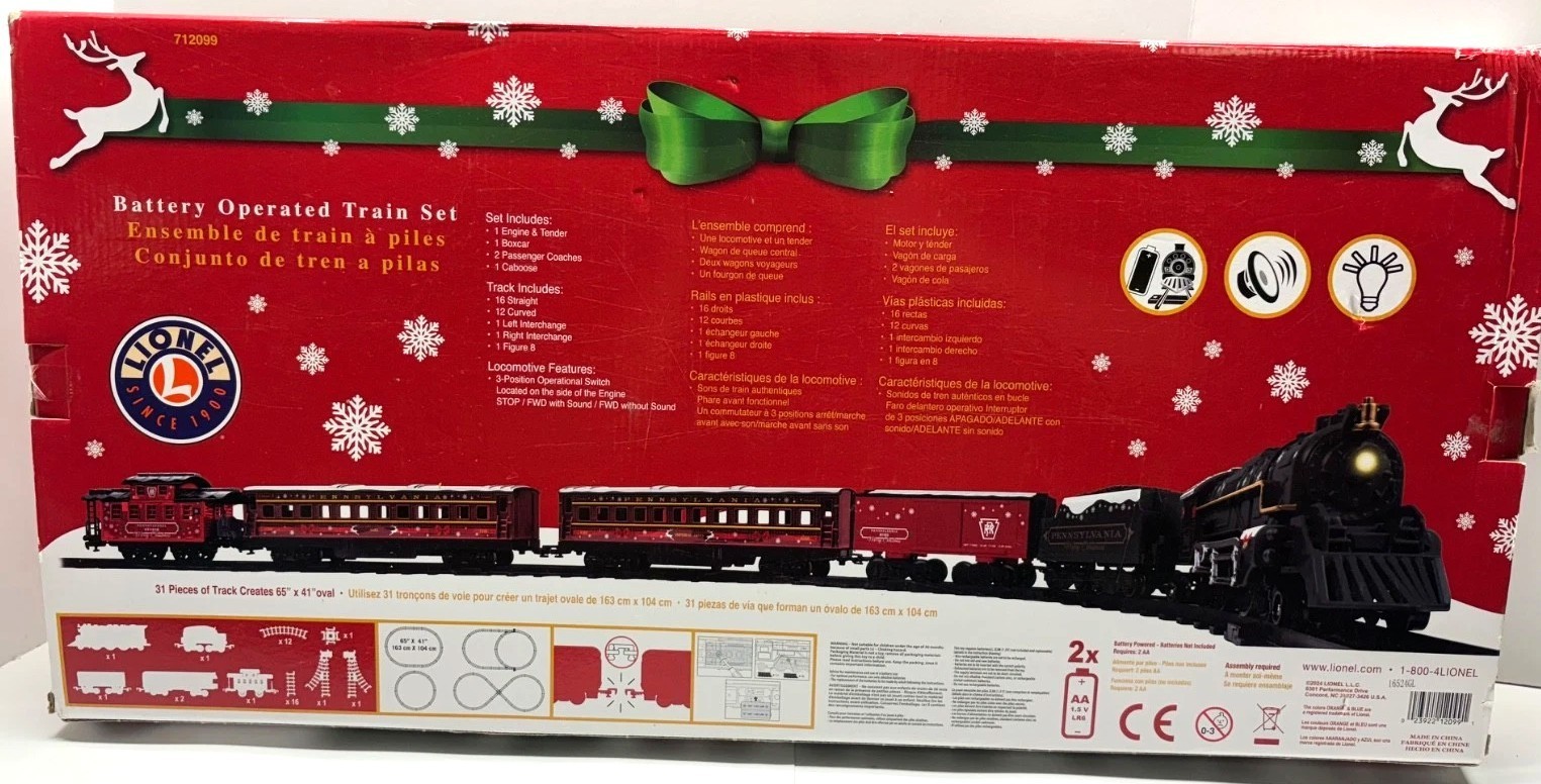 Battery Operated Christmas Railroad Train 37-Piece Set Lionel 712099 - Brand NEW