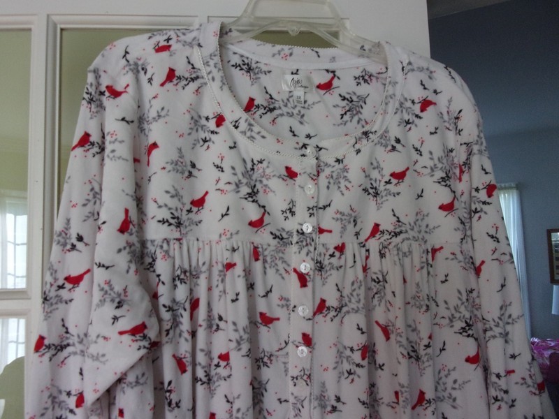 Ladies Size 3X Aria Collection Ultra Soft Midi Nightgown Red CARDINALS - UNWORN