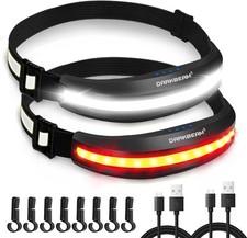 Lampe Frontale LED COB, USB - C Rechargeable Lampe Torche Légère à étanche Phare