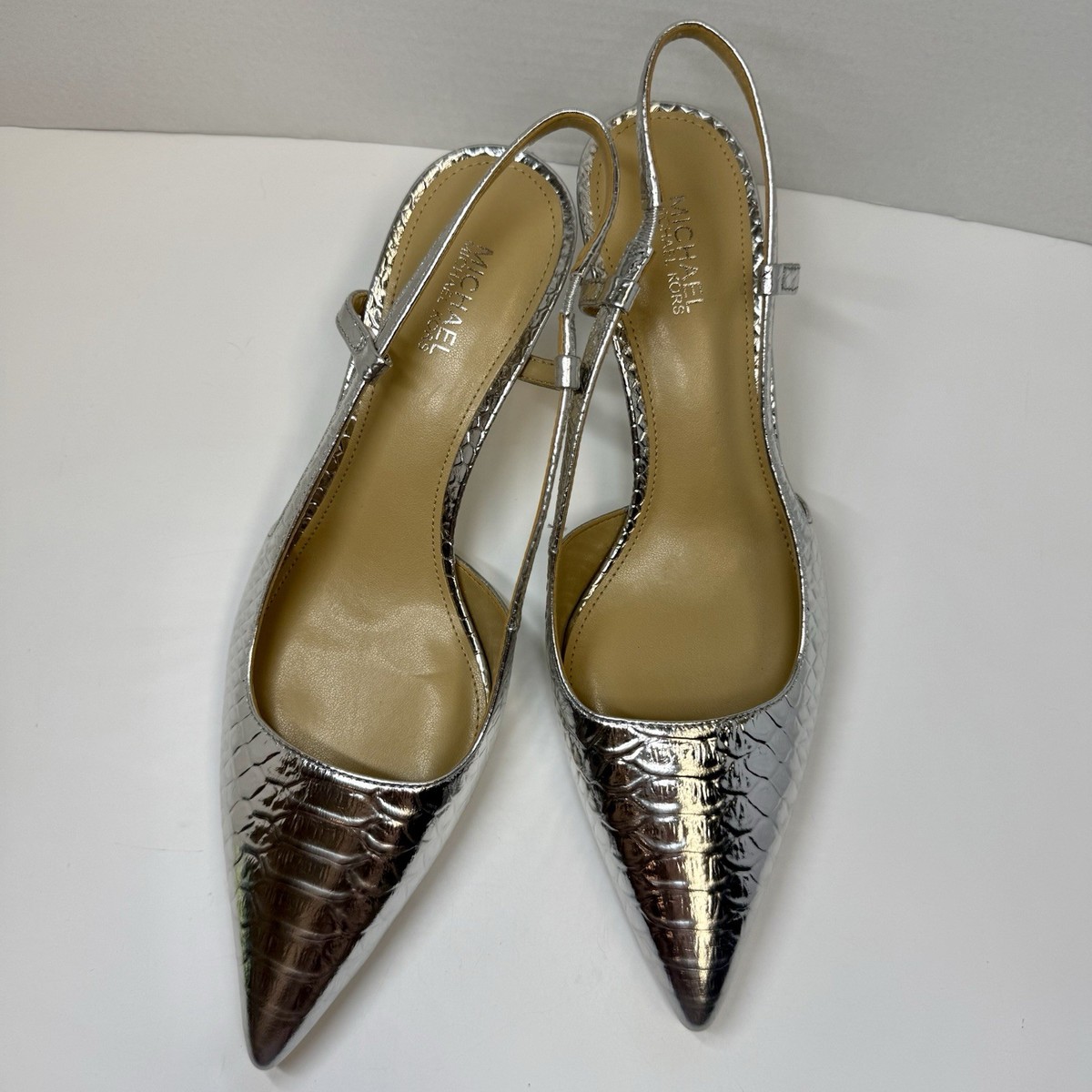 MICHAEL MICHAEL KORS Alora Metallic Snake Embossed Leather
