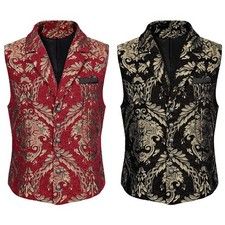 Men's Renaissance Jacquard Vest Retro Waistcoat Victorian Vest for Halloween